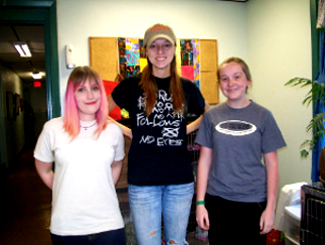 Sarah Holly ('16), Makenna Lewis, and Kristen Wiggins ('19)