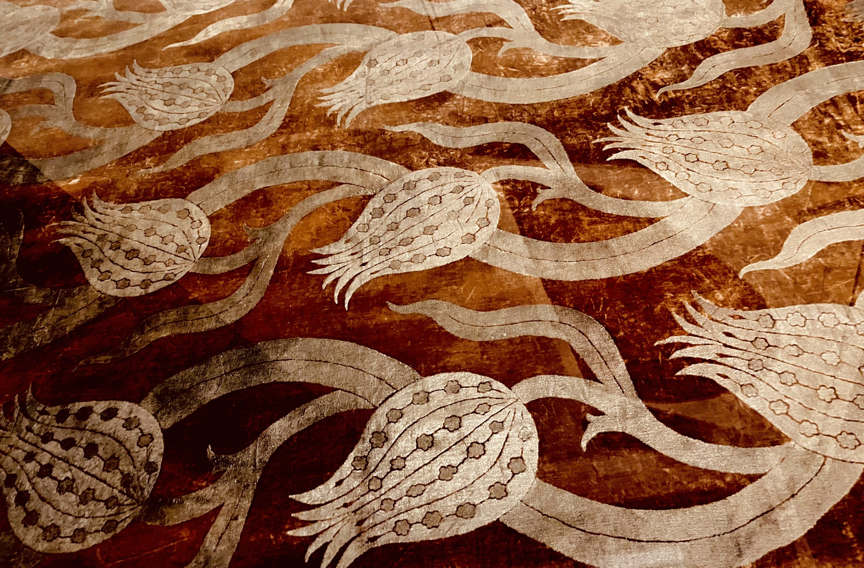 Brown snaking vines textile